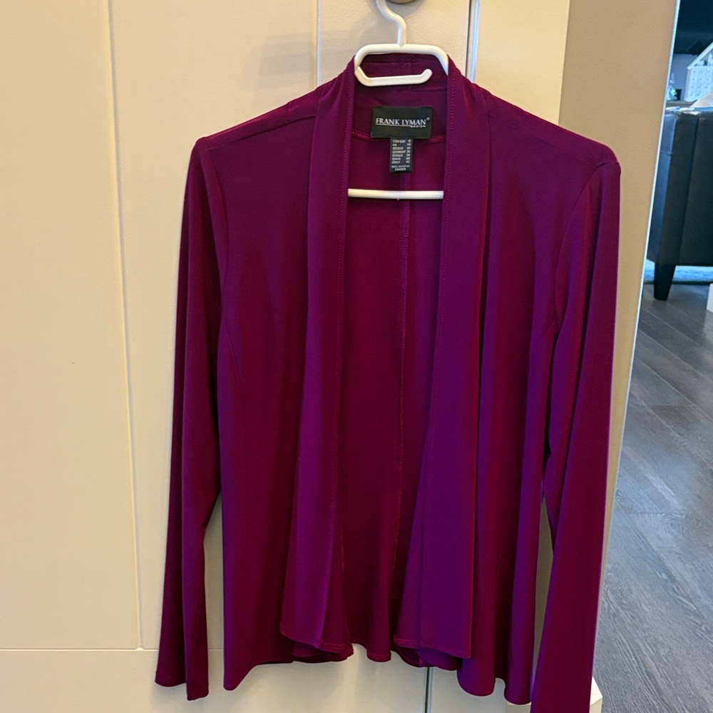 Frank Lyman Design Magenta cardigan made in Canada